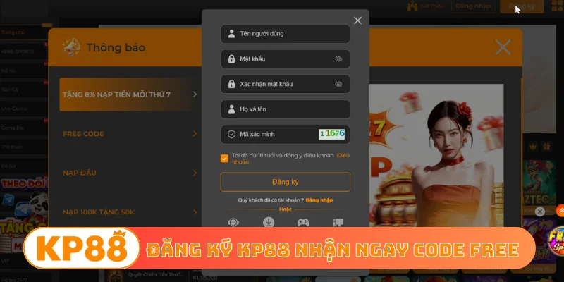 Đăng ký KP88 nhận ngay code free