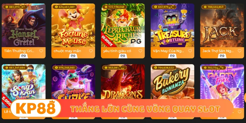 Thắng lớn cùng vòng quay slot