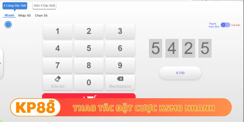 Thao tác đặt cược XSMB nhanh