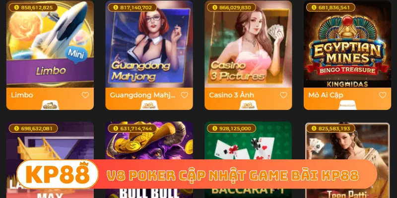 V8 Poker cập nhật game bài KP88 hot